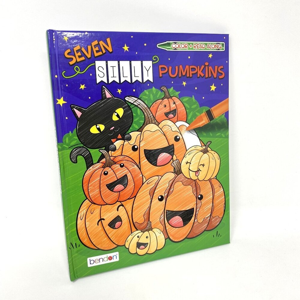 Bendon Seven Silly Pumpkins Color and Read Along Book Hardcover Storybook - Picture 3 of 7